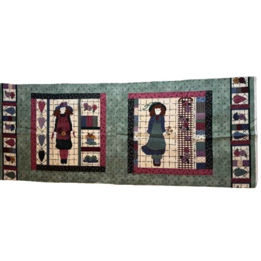🛒 $3 - Fabric Craft Panel Material -  1/2 yard Primitive panel #129